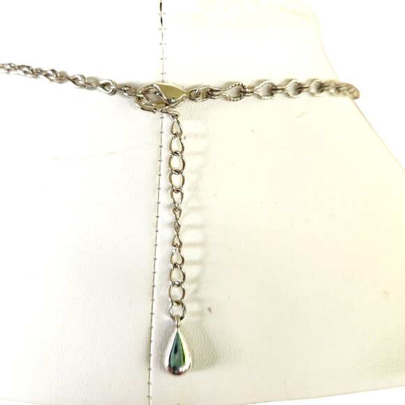 Elegant Silver-Tone Cubic Zirconia Y-Necklace With Teardrop Pendant - Picture 7 of 7